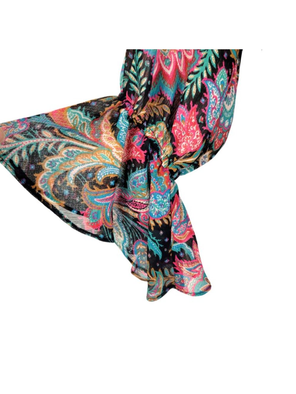 Linea By Louis DellOlio Paisley Print Long Sleeve Blouse 1X Polyester Multi-Colo - Picture 4 of 8